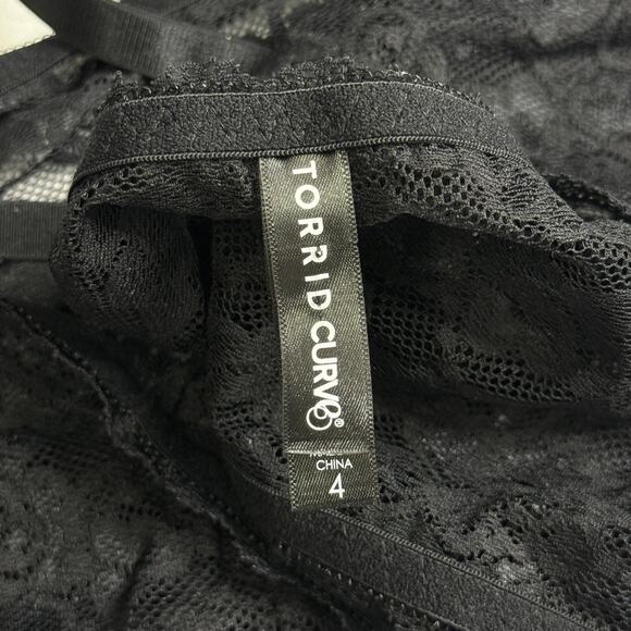 Torrid Curve Bralette Womens Size 4X Black Lace Bandeau Adjustable Straps Plus - Picture 3 of 5